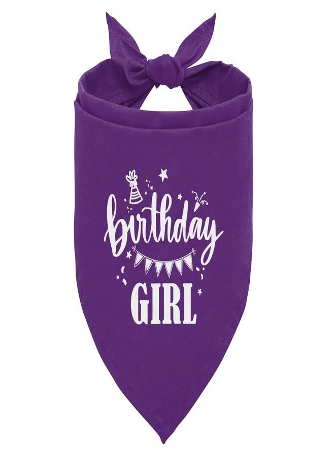 ZPPRJF Birthday Girl Dog Bandana - Purple Triangle Scarf for Small Medium Large Dogs - Funny Cute Pet Accessory - Gift for Dog Lovers (D32) - Image 1